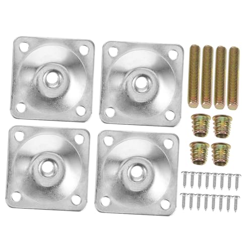 NUOBESTY 4Sets Table Leg Brackets for Furniture Repair Mounting Plates with Screws for Easy Installation Versatile for Strengthening Sofa Chair Legs