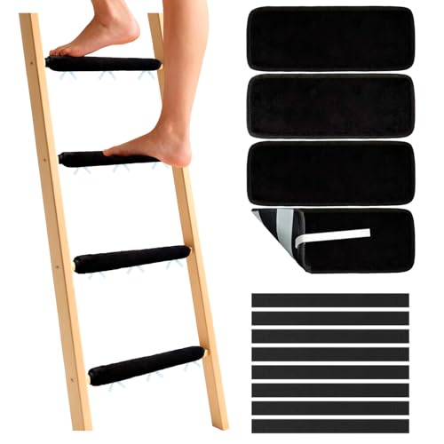 Bunk Bed Ladder Pads- Dual Fixing of Velcro and Straps, Perfect for Ladder for Bunk Bed, Loft Bed with Stairs, and RV Bunk Ladder. It is Soft, Comfortable, Non Slip, and Suitable for Safe Climbing.