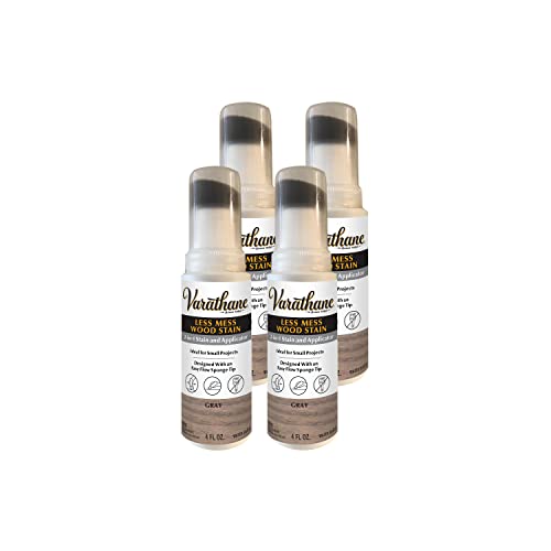 Varathane 368034-4PK Less Mess Wood Stain and Applicator, 4 oz, Gray, 4 Pack - color: Gray, size: 4 Ounce (Pack of 4)