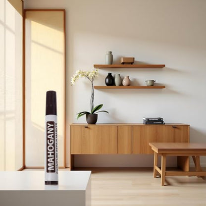 2Pcs Brown Furniture Repair Wood Cabinet Floor Touch Up Markers Scratch Filler Remover - Mahogany,Wood Polish and Care