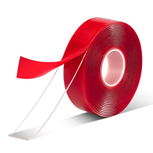 VERSAF Double Sided Tape Heavy Duty - 3/4" 10' Acrylic Clear Strong Adhesive Removable Double Sided Mounting Tape for Carpet Fix/Home Office Wall Decor/DIY Crafts/Car Glass Decor (Pack of 1 Roll) - size: 3/4