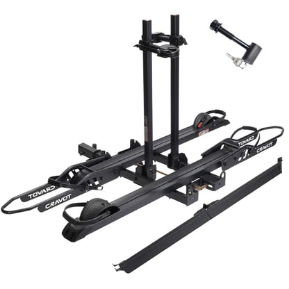 CRAVOT CyberRack S2 Ebike Rack, 300 lbs Capacity Foldable Bike Racks for Tow Hitch Heavy Electric Bike Carrier for 2 E-Bike, Up to 5-inch Fat Tire 2'' Receiver - style: S2-300lbs