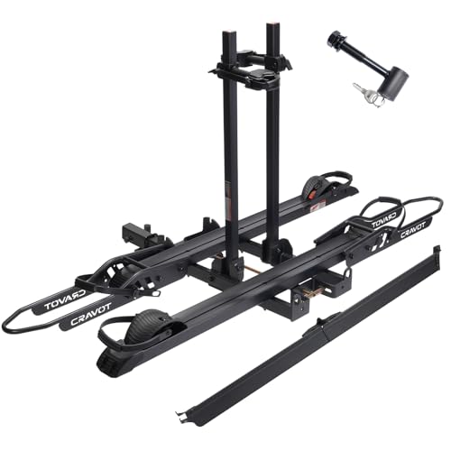 CRAVOT CyberRack S2 Ebike Rack, 300 lbs Capacity Foldable Bike Racks for Tow Hitch Heavy Electric Bike Carrier for 2 E-Bike, Up to 5-inch Fat Tire 2'' Receiver - style: S2-300lbs