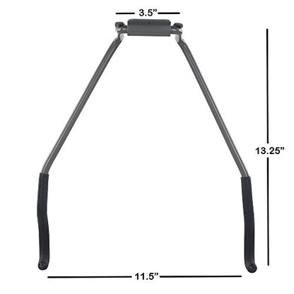 Stalwart Bike Wall Mount - EVA Foam Padded Bicycle Hooks with 50lb Capacity - Flip-Up Garage Bicycle Rack for Mountain, Road, and Kids Bikes by Rad Sportz, Silver, Black