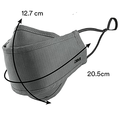 3M Daily Face Mask, Reusable, Washable, Adjustable Ear Loops, Lightweight Cotton Fabric, 3 Pack