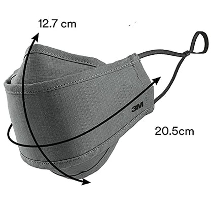 3M Daily Face Mask, Reusable, Washable, Adjustable Ear Loops, Lightweight Cotton Fabric, 3 Pack