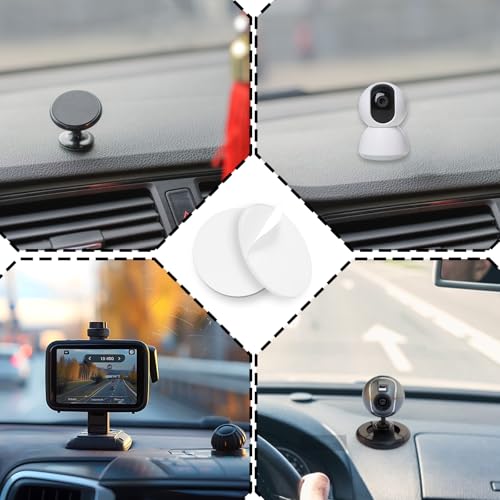 40 Pcs Round Adhesive Pads 1" Double Sided Sticky Adhesive Pads Round Heavy Duty Mounting Tape Clear Removable Dots for Car Phone Mounts Dashboard Dash Cam Base Home Office