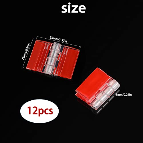 12 Pcs Acrylic Small Hinges - Self Adhesive Clear Plastic Transparent Continuous Hinge Tools for Cabinet Drawer Furniture DIY Display Stand 35x25 mm - size: 35 x 25 mm