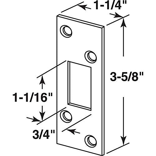Prime-Line E 2461 1-1/4 In. Satin Nickel Plated Stamped Steel Constructed Deadbolt Strike (Single Pack)