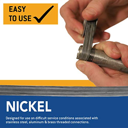 Gasoila Nickel PTFE Thread Seal Tape – Professional-Grade, 1/2 Inch x 260 Inch, High-Density Thread Tape for Stainless Steel Pipes– Leak-Proof Seal, Non-Toxic - size: 1/2 Inch x 260 Inch Roll- 1 Pack