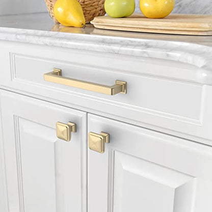 Amerdeco 10 Pack Brushed Brass Cabinet Pulls 6.3 Inch(160MM) Hole Centers Kitchen Cabinet Handles Cabinet Hardware Kitchen Handles for Cabinets Cupboard Handles Drawer Pulls ZH0019 - color: Brushed Brass, size: 6.25"/160MM Hole Center