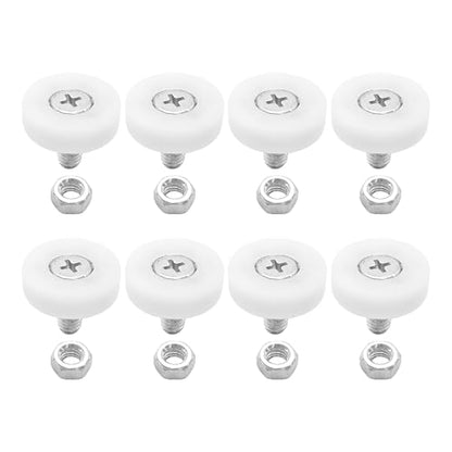 8Pcs 19mm Drawer Rollers, Nylon Drawer Pulley Replacement Wheels with Bearings and Nuts, Small Slide Roller for Cabinet, Sliding Door, Filing Cabinet, Smooth Drawer Positioning Guide - size: 19mm