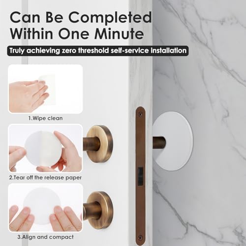 16 Pack Door Stoppers for Wall, Large 3.15" Door Stop with Strong Thickened Adhesive, Wall Protectors from Door Knobs, Quiet and Shock Absorbent, Protects Every Surface - White - style: L 16Pack