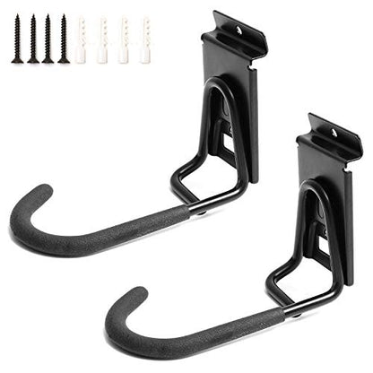 Slatwall Bike Hooks, Heavy Duty Bicycle Hangr with PVC Coating, Wall Mount Vertical Bicycle Storage Rack (2 Pack, Black)