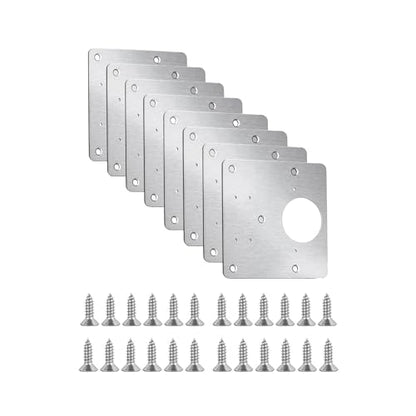 8 Piece Hinge Repair Kit - Cabinet Hinge Repair Plate Stainless Steel Door Hinge Repair Kit for Kitchen Cabinet Hinge Repair Brackets with Mounting Screws and Screwdrivers (8) (8, 3.5"x3.5") - size: 3.5“x3.5"