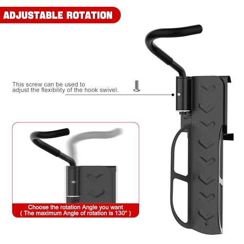 Ultrawall Swivel Bike Storage Rack, Adjustable Wall Mounted Bike Rack for Garage, Vertical Bike Hanger for Indoor Bicycle Storage, Space Saving Bike Holder