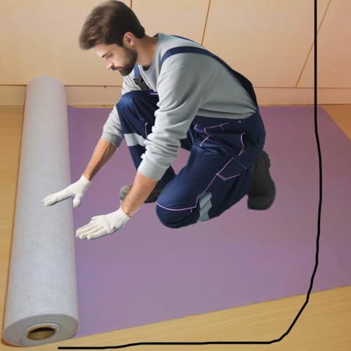 Heavy-Duty Temporary Floor Protection, All Purpose Scratch & Waterproof-Worry Free, Underlayment, Renovation & Construction Canvas Drop Cloth Tarp, Anti-Slip, Durable, Reusable 3'x150'-450 SQFT