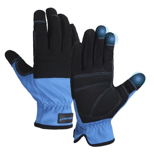 AIGEVTURE Work Gloves Men Work Gloves for Men Women Touch Screen,Thin Mechanic Working Gloves Lightweight - color: Yellow, size: Small (Pack of 1)