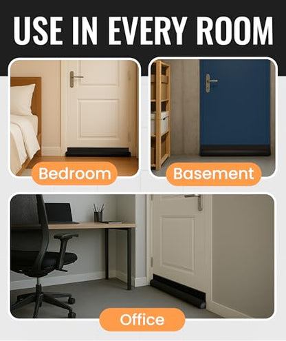 Everlasting Comfort One Sided Door Draft Stopper for Bottom of Door, Quick Install, Sound Proofing Strip Gap Filler, Blocks Cold Air & Noise for Home, Bedroom and Apartment Insulation, Fits 36" Doors