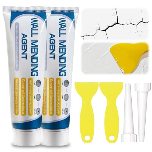 Efficient Drywall Repair Kit with Scraper, 2026 New Multi Functional Wall Patching Paste Spackle for Holes, Cracks, Dents, DIY Home Improvement for Plaster Wood Surfaces (2 PCS) - color: 2 PCS