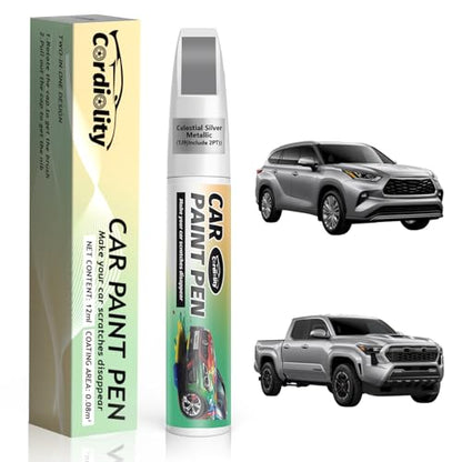 Celestial Silver Metallic(1J9(Include 2PT)) Touch Up Paint Pen for Toyota,Car Paint Scratch Repair Pen Quick and Easy Fix Auto Paint Scratch - color: Celestial Silver Metallic(1J9(Include 2PT))for Avalon/Avalon-models/Camary Hybrid/Camry/Camry-models/High