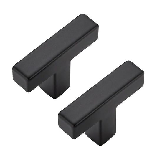 3 Pack Matte Black Cabinet Knobs - Kitchen Cabinet Knobs Black Cabinet Pulls for Kitchen Cabinet Drawer Stainless Steel Dresser Knobs for Cabinet Hardware 2in Length Single Hole Square - color: Matte Black, size: 3 Pack, style: Square