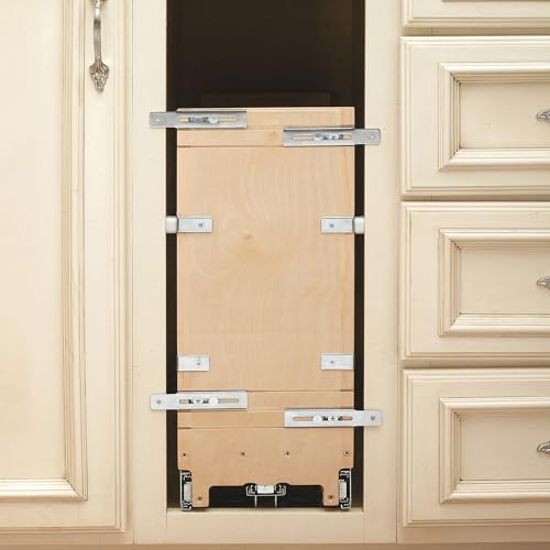 Rev-A-Shelf 5" Pullout Wooden Bakeware Organizer Shelf for Base Kitchen Cabinets w/ Soft-Close and 100 Pound Ball-Bearings, 447-BCBBSC-5C - size: 5 In.