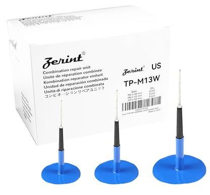 TP-M13W Combination Repair Unit Kit, Tire Repair Patch Plug Kit 1/6" x 1 3/8", 1/4" x 1 3/4" and 3/8" x 2 3/8" Wrapped stem 8 pcs Each - size: 0.16 x 1.42 ,0.24 x 1.77 ,0.35 x 2.36 Inch