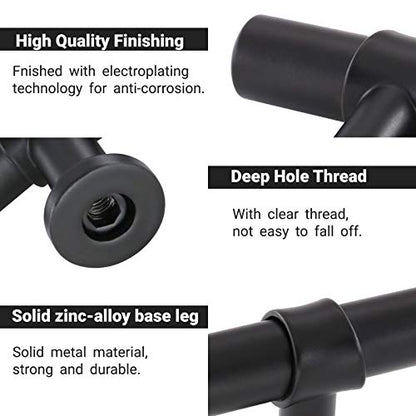 Goldenwarm 10 Pack Black Cabinet Knobs Black Kitchen Cabinet Knobs Kitchen Drawer Handles T Bar Dresser Handles Modern Pulls for Drawer, 2 Inch Overall Length - color: Black, size: Knobs