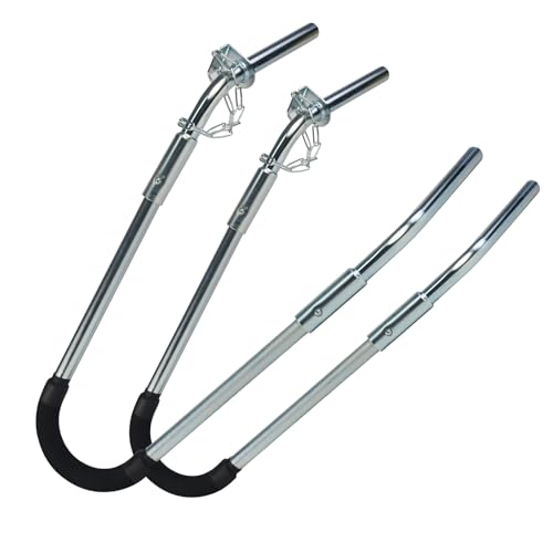Ladder Stabilizer for Roof, Ladder Standoff Brackets with Foam Elbows and Anti-Shedding Device, Silver