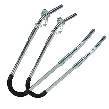 Ladder Stabilizer for Roof, Ladder Standoff Brackets with Foam Elbows and Anti-Shedding Device, Silver