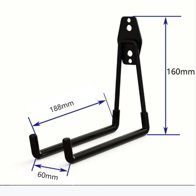 Large Wall-Mounted Garage Organization Rack, Industrial-Grade Garage Storage Hooks, Space-Saving Storage Solution for Ladders, Bicycles, and Tools, Black