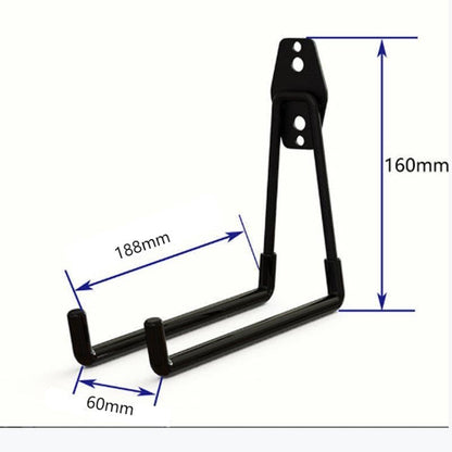 Large Wall-Mounted Garage Organization Rack, Industrial-Grade Garage Storage Hooks, Space-Saving Storage Solution for Ladders, Bicycles, and Tools, Black