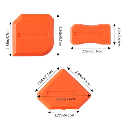 ZZRANYE Orange Caulking Tool Kit 3PCS, Silicone Finishing Tool Set with Multi-Edges for Sealing Grout, Caulk Smoothing & DIY Crafts, Reusable Caulk Remover Tools Sealant Finishing Grout Scraper - color: Orange