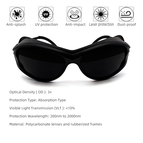 Wrap-around Design 2-Pack Welding Goggles Eye Protective Safety Glasses for Welders with Black Lens Anti-Flog Anti-glare Anti-shock Welding Glasses - color: Black-3.2