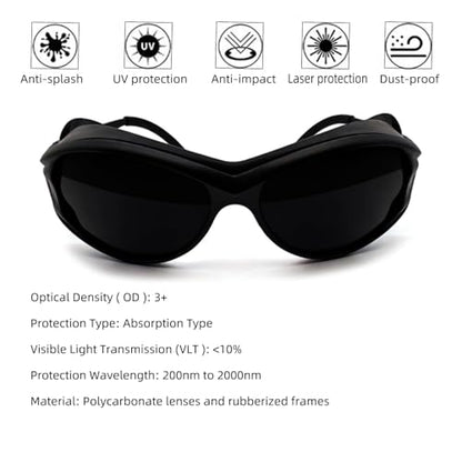 Wrap-around Design 2-Pack Welding Goggles Eye Protective Safety Glasses for Welders with Black Lens Anti-Flog Anti-glare Anti-shock Welding Glasses - color: Black-3.2