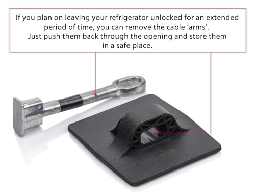 Refrigerator Door Lock with Padlock, Black - color: 1-Pack, Black with Keyed Padlock