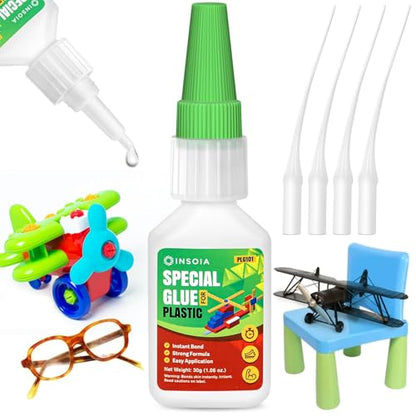 Plastic Glue, 20g Clear Super Glue for Plastics Repair and Bonding – Quick Fix Adhesive, Heavy Duty Strong Instant Glue for Legos, Models, Toys, PLA, 3D Printing, DIY Crafts - size: 20 Grams * 1 Pack, style: Plastic Glue