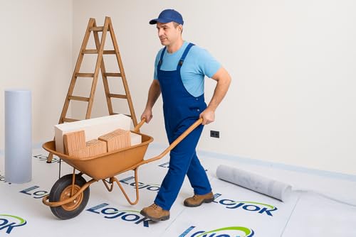 Temporary Floor Protection for Construction Projects, Floor Protection Film-Protects Hardwood, Tile, Carpet, Countertops, Bathtubs and More,Coverage of 325 SQFT (39.5''x100'-White) - size: 39.5''x100'-White