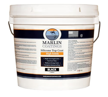 100% Silicone Roof Sealant - Self Leveling - Complete Waterproofing - Easy One Coat Application - Designed for Your RV, Camper, Trailer, Commercial Building… (1 Gallon, Black) - color: Black, size: 1 Gallon