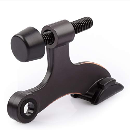 HOMOTEK 8 Pack Hinge Pin Oil Rubbed Bronze Door Stopper,Adjustable Deluxe Heavy Duty Door Stopper 2-1/2"x1-3/4”,with Black Rubber Bumper Tips - color: Oil Rubbed Bronze, size: 8 Pack