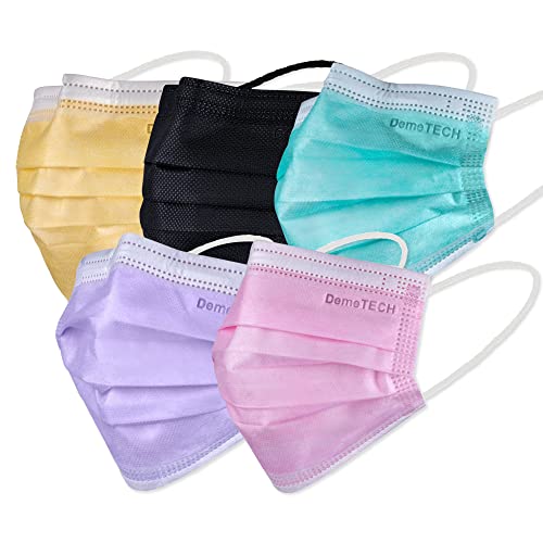 DEMETECH ASTM Level 3 Protective 3-Layer Face Mask, Ear-Loop Style, Adult Mask - color: Variety Pack - 50 Pack