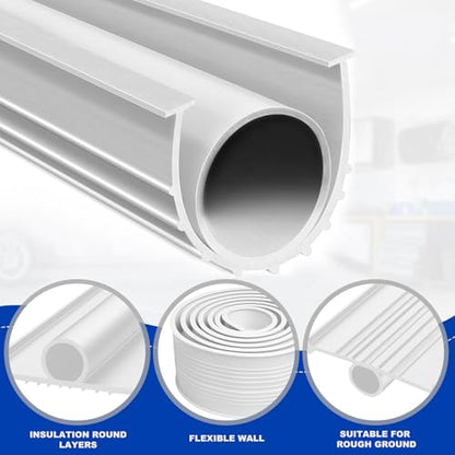 DGSL Garage Door Seals Bottom Rubber Weather Stripping Kit Seal Strip Replacement, Universal Weatherproof Threshold Buffering Sealing Rubber 5/16 inch T Ends (16 Ft, White) - color: White, size: 16 Ft