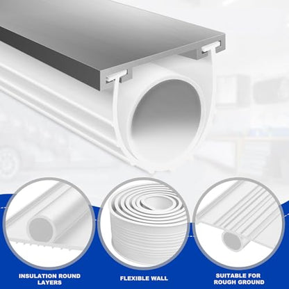 DGSL Garage Door Seals Bottom Rubber，Weather Stripping Sealing Strip Replacement, Universal Weatherproof Threshold Buffering (White, 10Ft) - color: White-Aluminum Track, size: 10 Ft