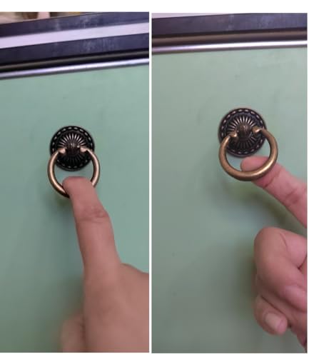 MIZORLIE Antique Bronze Knob Handle Retro Dresser Pull Cabinet Drawer Ring Handle Single Hole Decorative Hardware with Screws, Used for Furniture Cabinet Dresser(8 PCS)