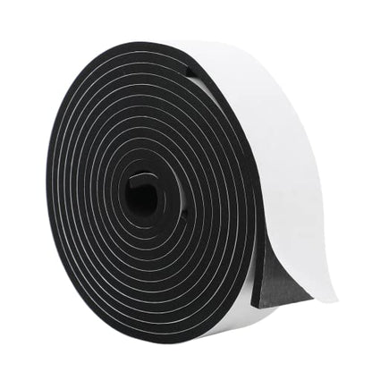 MAGZO Weather Stripping Door Seal, 2 Inch Wide X 1/4 Inch Thick Adhesive Foam Tape Soundproof Weatherstripping for Windows, 2 Rolls Total 13FT Black - size: 2in * 1/4in * 13FT