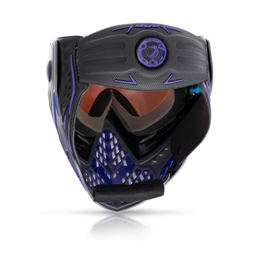 Maddog Dye i5 Thermal Anti-Fog Paintball Airsoft Mask Goggle System Combo with Microfiber Bag | Safety Certified Protection - color: Barney