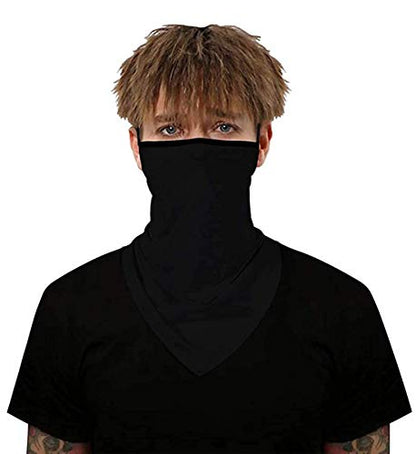 Kyerivs Face Mask Reusable Washable Cloth Bandanas Women Men Neck Gaiter Cover Ear Loops - color: Black01