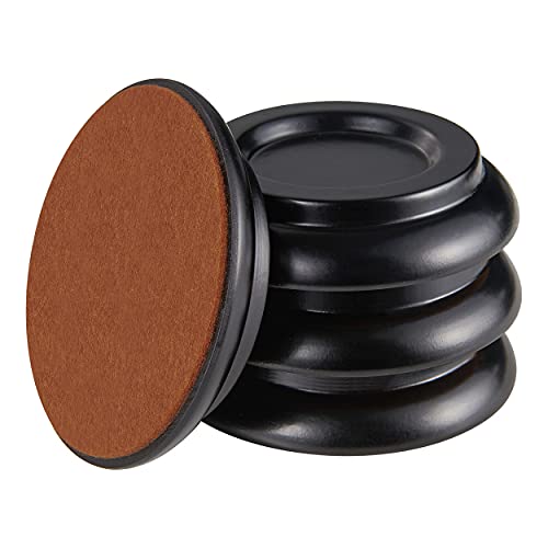 Piano Caster Cups Leg Floor Protectors WOGOD Upright Piano Caster Cups Felt Bottom Leg Pads for Wood Floor Furniture … - color: Black