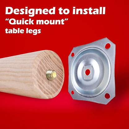 WADDELL Furniture Leg Mounting Bracket (1 Count, Angle Top Plate) | 18G Steel Quick Mount Table Leg Attachment Hardware w/ 78° Flare | DIY Home Projects Made Easy | Compatible w/ Bolt Hanger Legs - color: Angle Top Plate